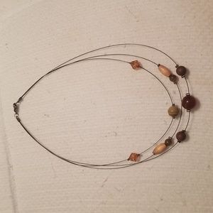 Wire beaded brown choker